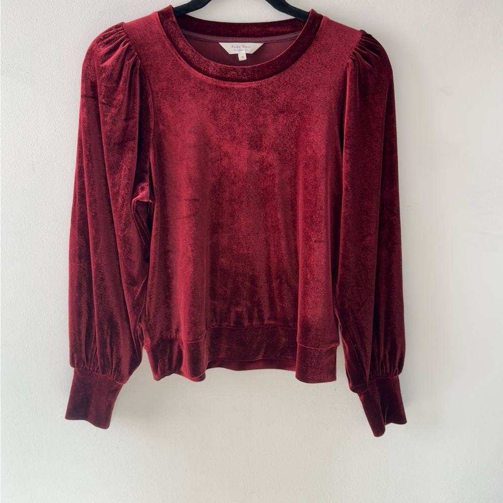 Women's Red Velvet Top